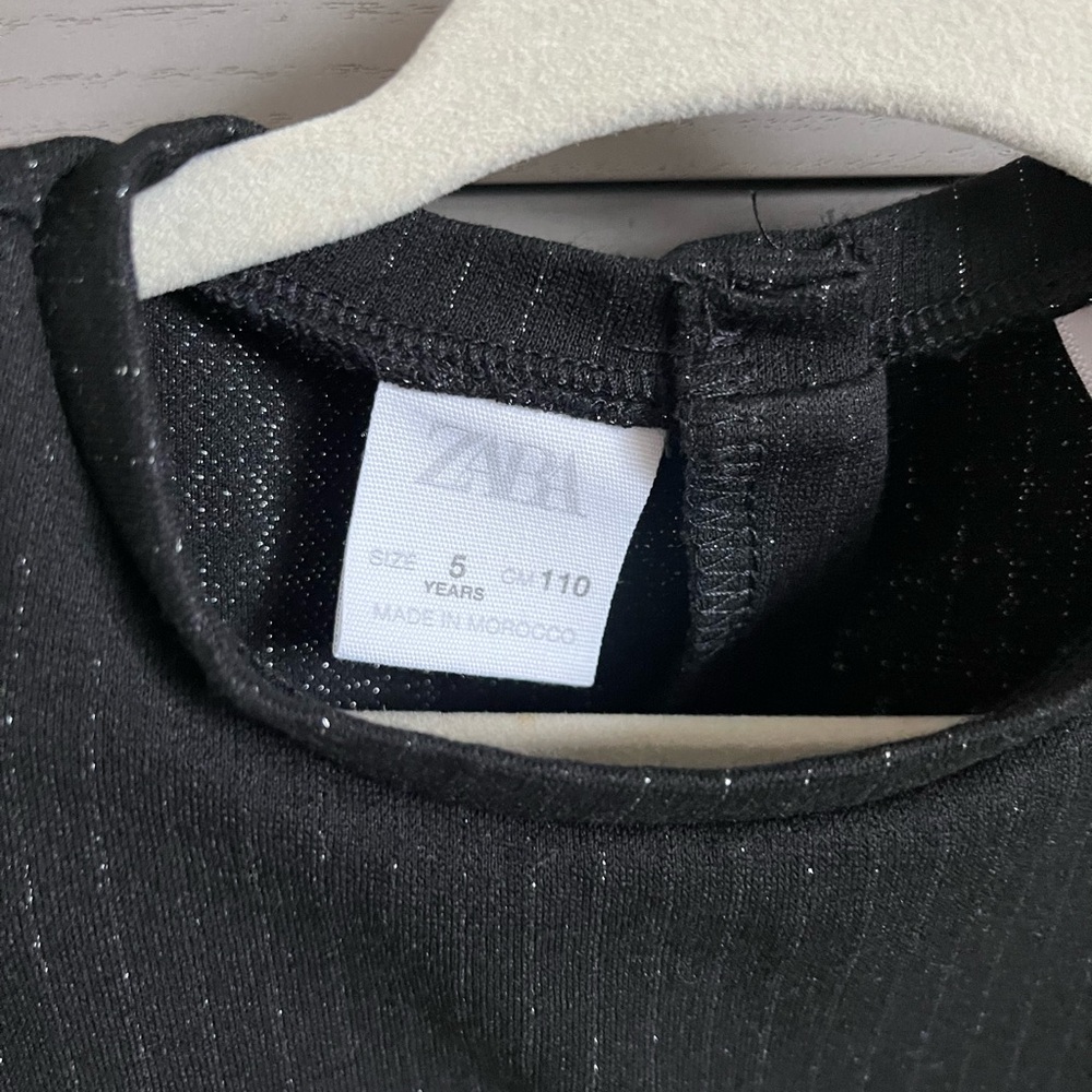NWOT Zara Girls Black Knit Sleeveless Dress with Bow Details - Picture 5 of 7